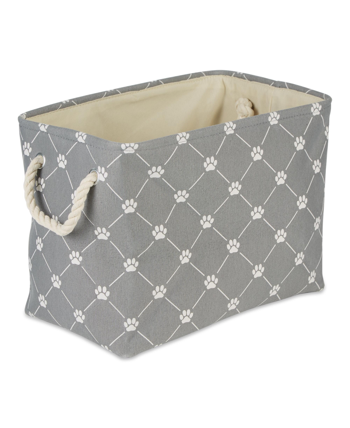 Collapsible Pet Storage Bin Trellis Paw Print - Black