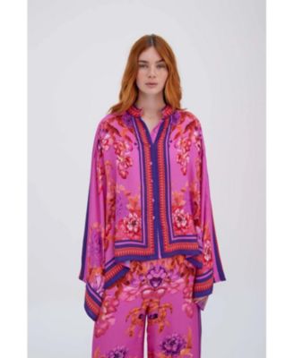 Женская рубашка из вискозы Raishma Studio розового цвета Raishma Alisa