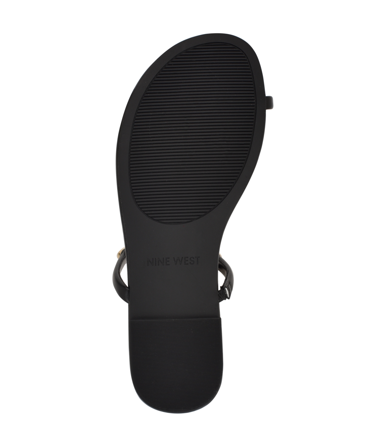 Shop Nine West Women's Balon Strappy Toe Loop Flat Sandals In Black