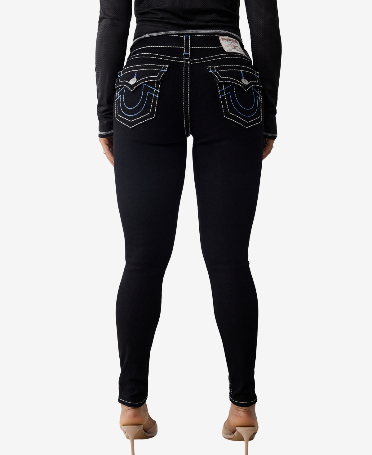 TRUE RELIGION WOMEN'S JENNIE BIG T SKINNY FLAP JEANS 