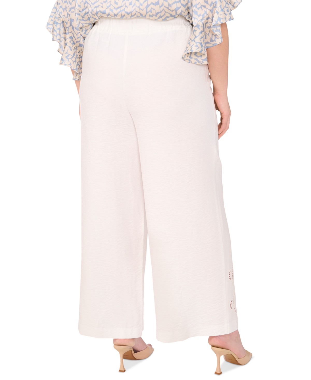 Shop Vince Camuto Plus Size High-rise Wide-leg Pants In Ultra White