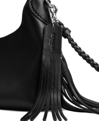 Кожаная сумка через плечо COACH Brooklyn с бахромой 23