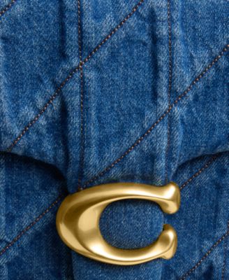 Полосатая стеганая сумка через плечо COACH Times Square в полоску