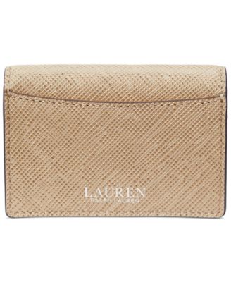 Textured Leather Small Flap Card Case