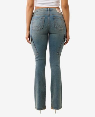 Женские джинсовые брюки-карго True Religion с укороченными ботинками