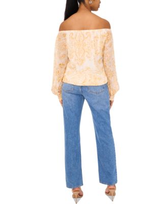 Женский топ с открытыми плечами от Sam & Jess с принтом