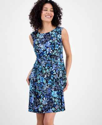 Приталенное миниатюрное платье без рукавов с принтом и расклешенными рукавами