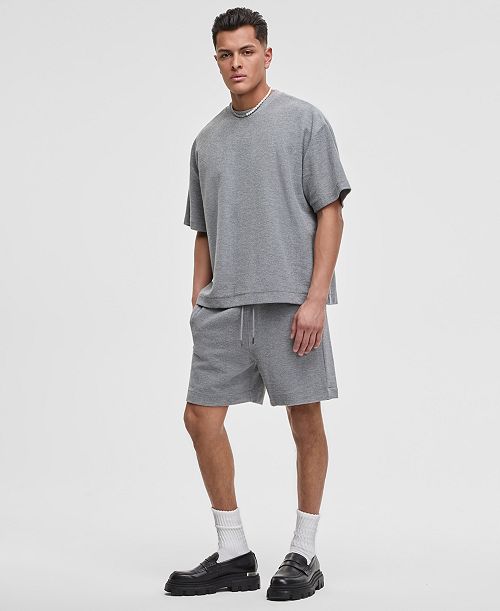 alfani Mode of One Men's Oversized-Fit Textured Sweatshirt & Regular-Fit 7" Reverse French Terry Shorts Exclusively at Macy's Men's Fashion & Accessories