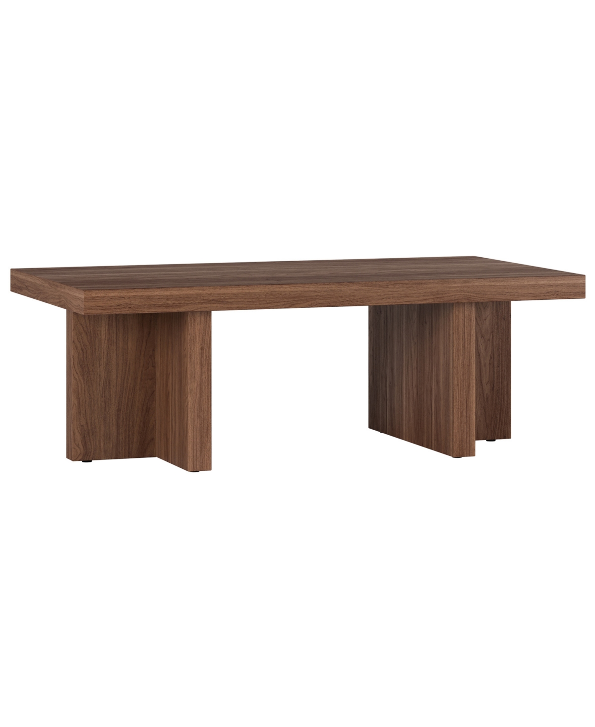 Hudson & Canal 44" Dimitra Wide Rectangular Coffee Table In Satin Walnut