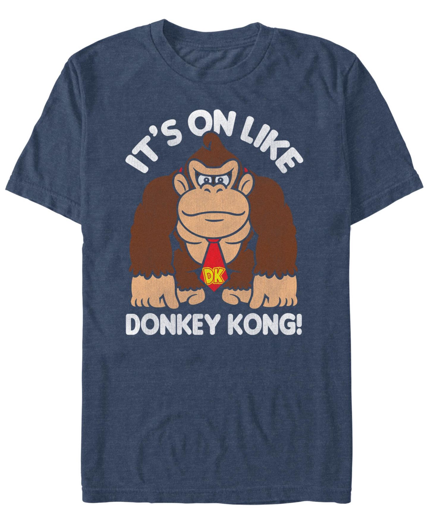 Мужская футболка Nintendo Fist Pump Short Sleeve, цвет: Тёмно-синий меланжевый — фото 1
