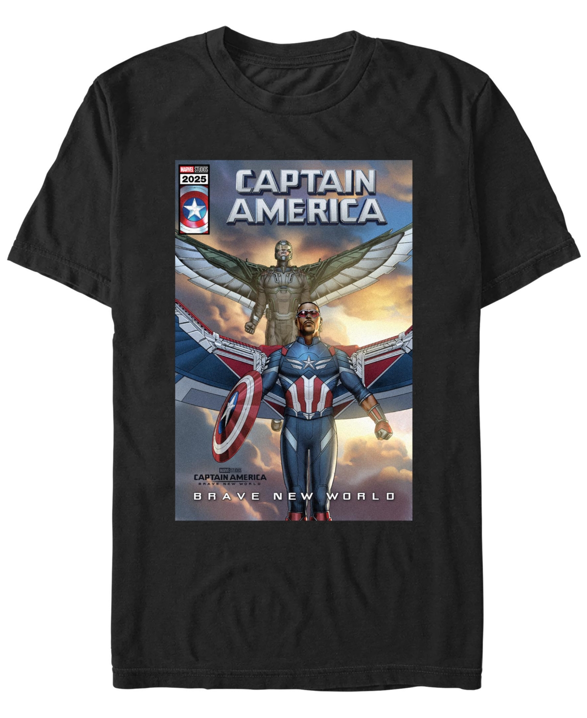 Men's New Captain And Falcon Short Sleeve T-Shirt - Black