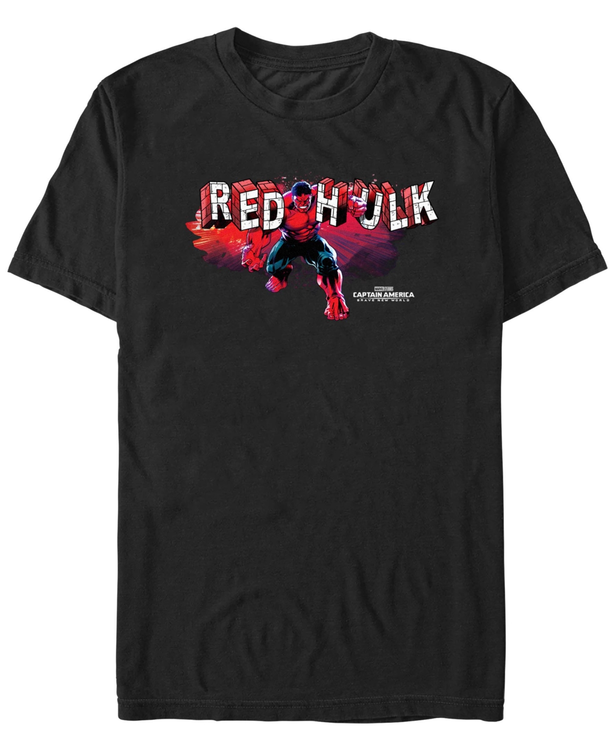 Men's Big Red Hulk Short Sleeve T-Shirt - Black