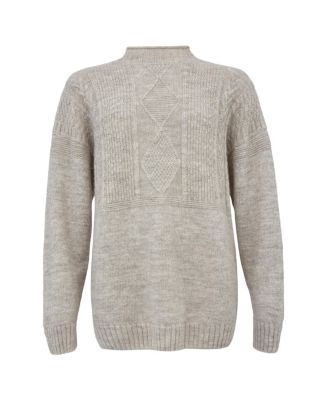 Celtic & Co. Женский шерстяной свитер с высоким воротом в британском стиле Gansey