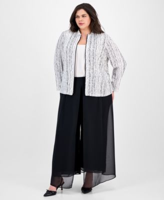 Широкие вечерние брюки из струящегося шифона Alex Evenings Plus размера плюс