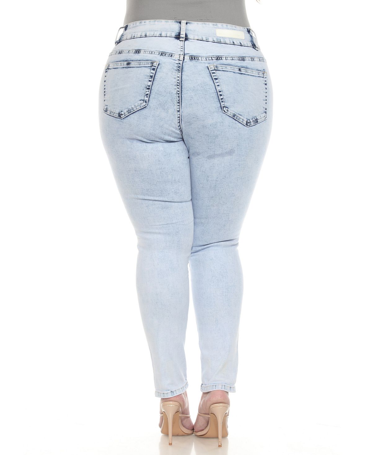 White Mark Plus Size Stretch Denim Jeans view 2 — MAYCSS fashion products