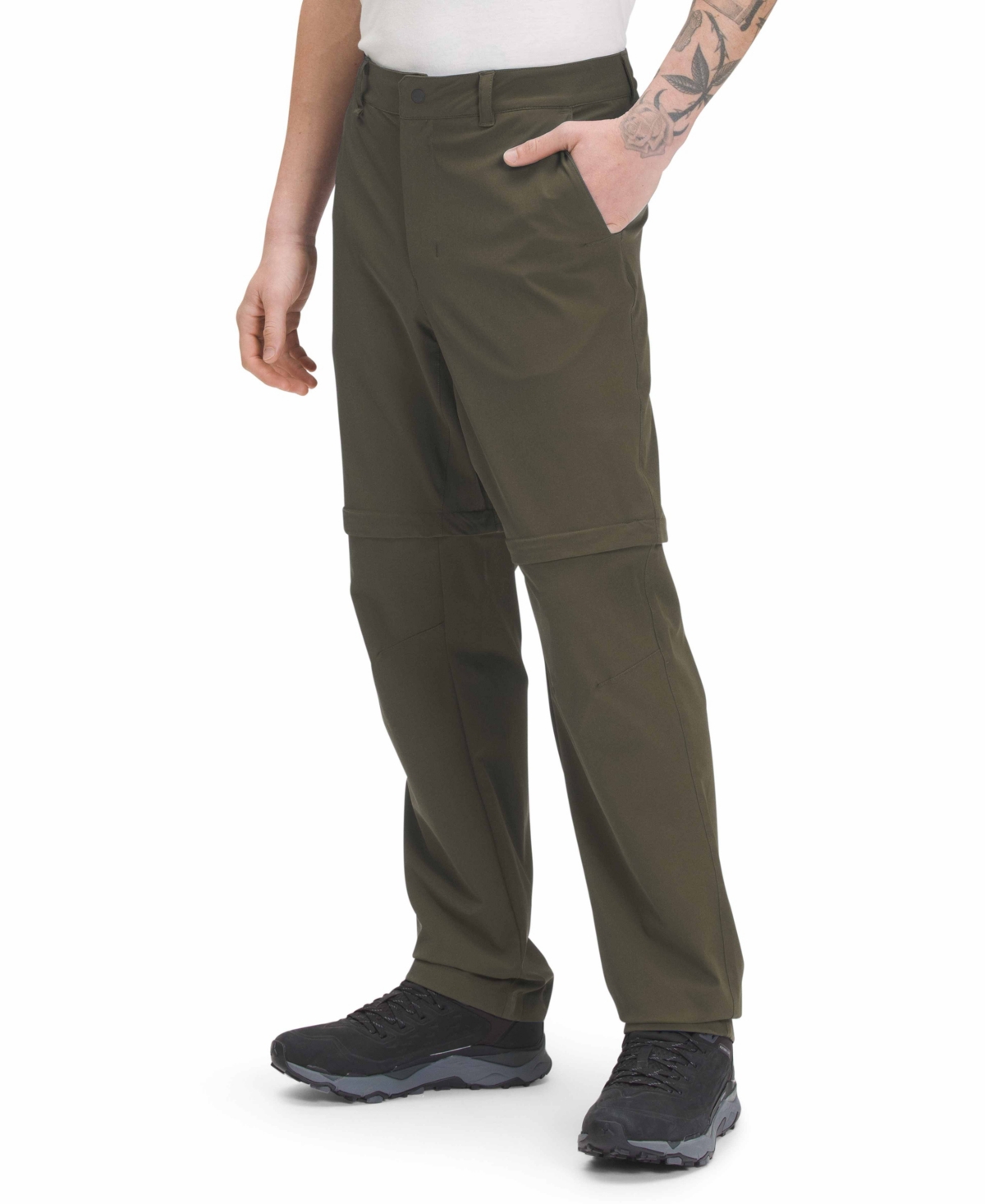The North Face Khaki Paramount Pro Convertible Trousers In New Taupe Green