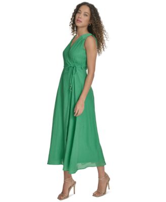 Женское миди-платье Calvin Klein с искусственным запахом без рукавов