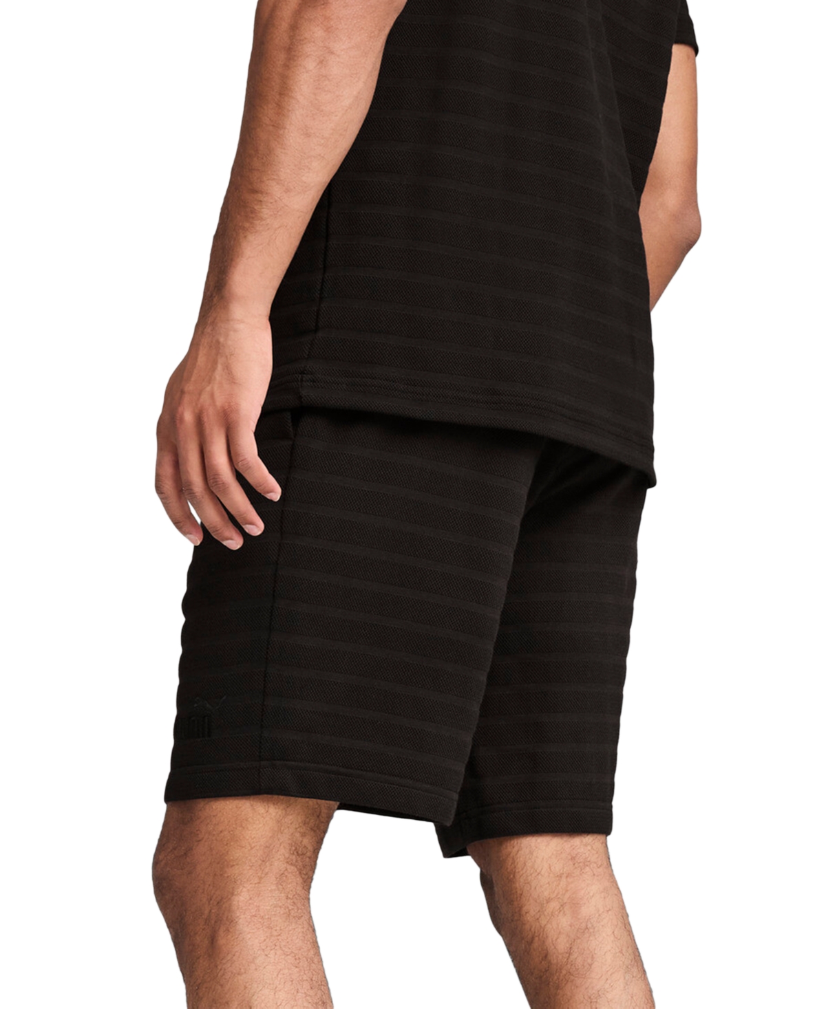 Puma Men's Ess Elevated Regular-fit Textured Stripe 9" Shorts