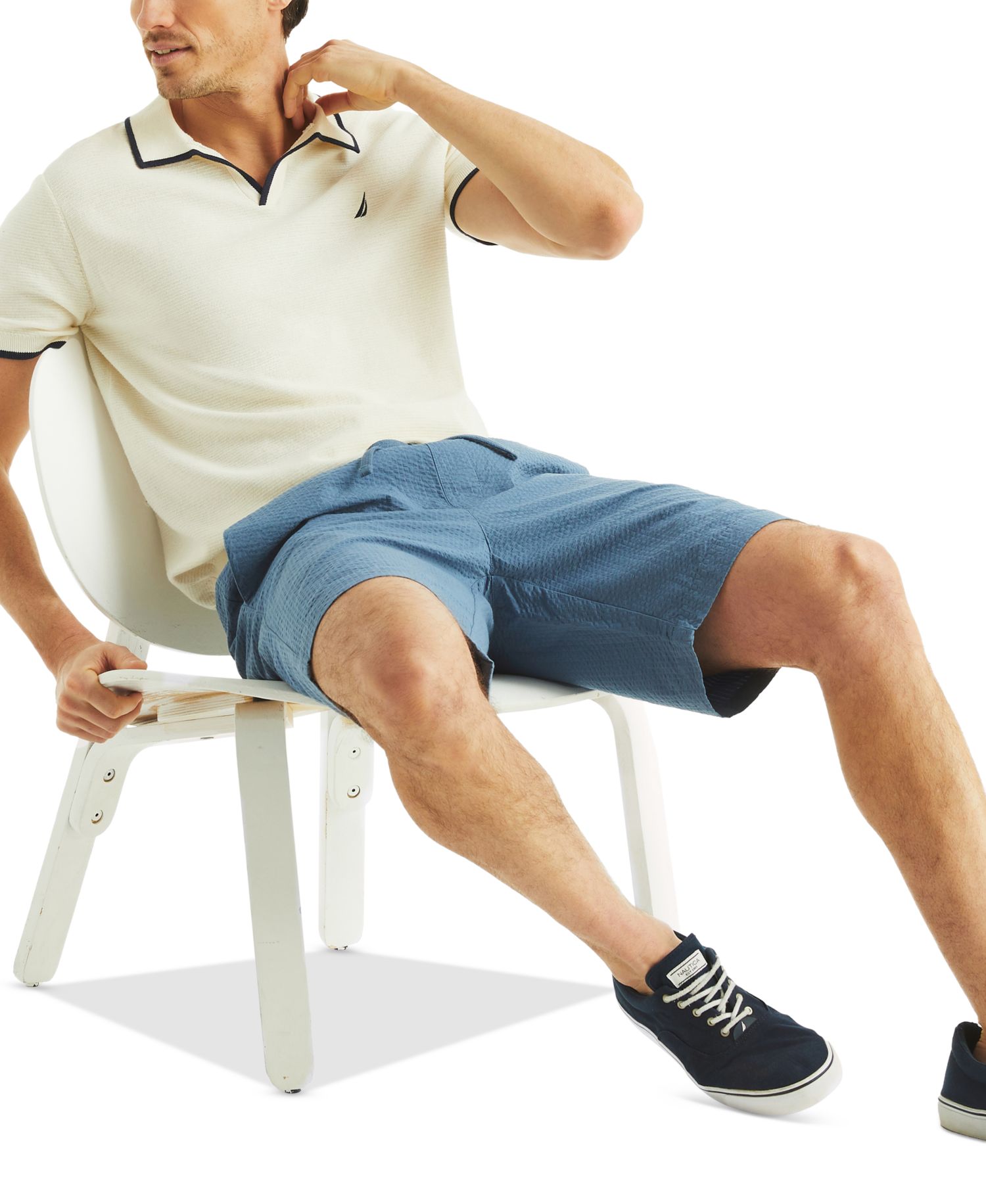 Men's Seersucker Drawstring 9.5" Shorts