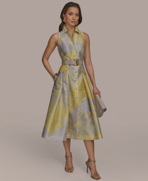 Женские платья Donna Karan New York Women's Printed Fit & Flare Shirt Dress