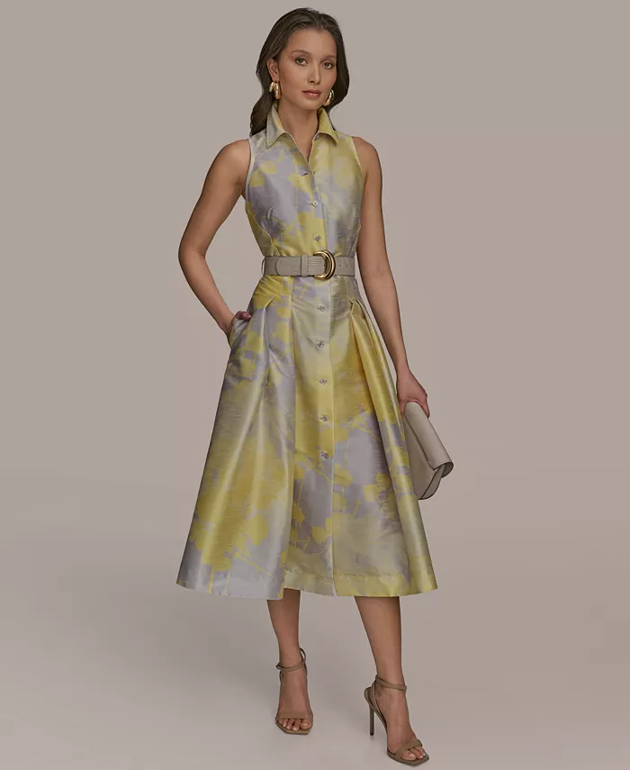 Women's Printed Fit & Flare Shirt Dress