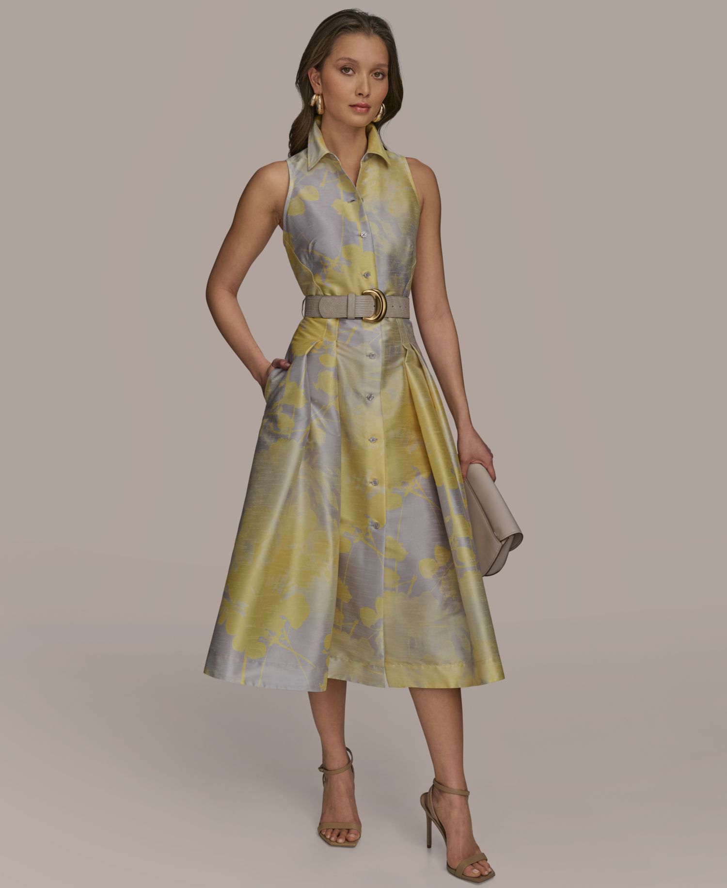 Women's Printed Fit & Flare Shirt Dress