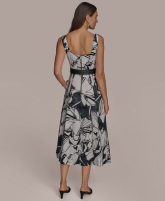 Женское платье А-силуэта из хлопка с принтом от Donna Karan New York