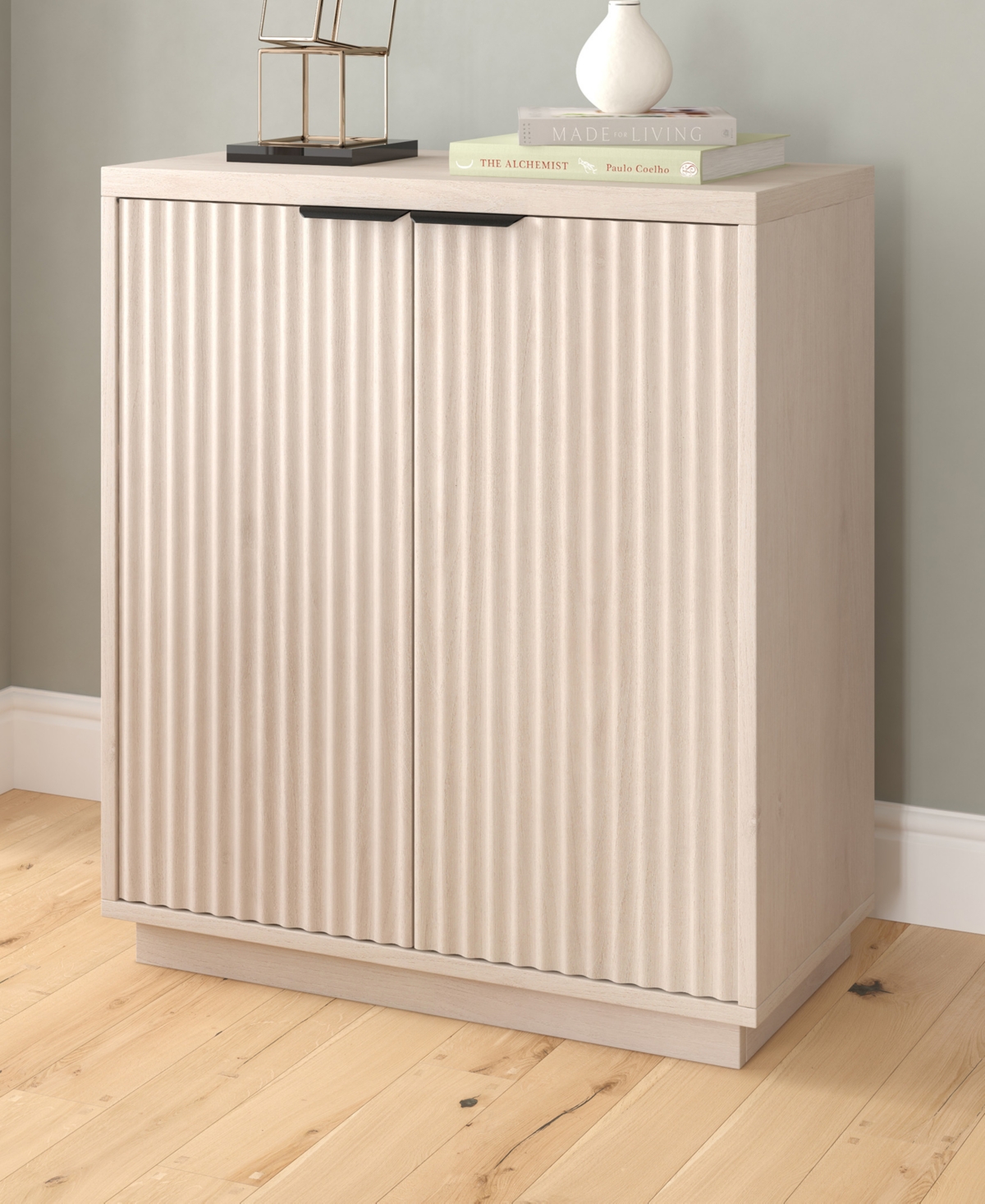 Hudson & Canal 28" Mansfield Wide Rectangular Accent Cabinet In Alder White