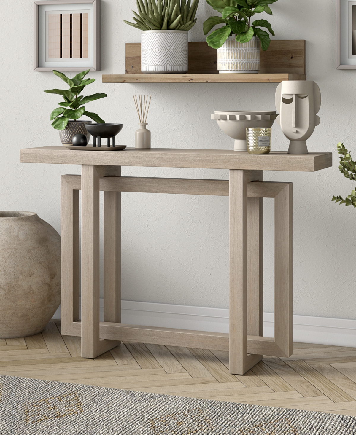 Hudson & Canal 44" Breslow Wide Rectangular Console Table In Alder White
