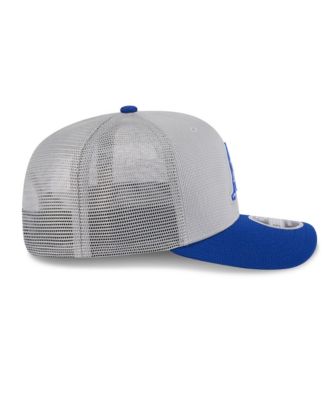 Мужская серая кепка дальнобойщика New Era/Royal Milwaukee Brewers 2025 для тренировок по бейсболке 9SEVENTY с эластичной застежкой