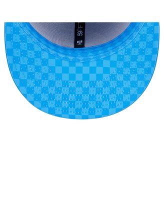 Мужская приталенная шляпа New Era от Los Angeles Chargers в клетку цвета пудры синего цвета 59-го размера.