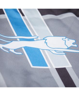 Мужская серая куртка Detroit Lions из двойного атласа Mitchell & Ness, застегивающаяся на все пуговицы