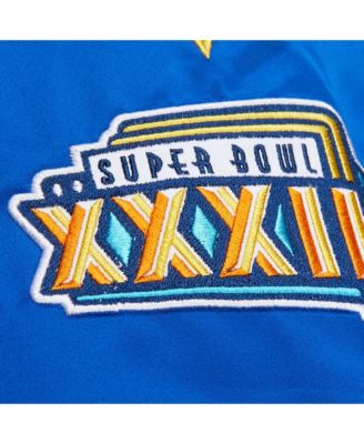 Мужская куртка Mitchell & Ness Royal Denver Broncos из двойного атласа с застежкой на пуговицы