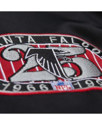 Мужская черная атласная куртка Atlanta Falcons из двойного пуха Mitchell & Ness, застегивающаяся на все пуговицы