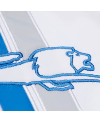 Мужская белая куртка-толстовка Mitchell & Ness с винтажным логотипом Detroit Lions Coachs на молнии с капюшоном