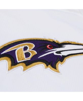 Мужская белая куртка с капюшоном и винтажным логотипом Baltimore Ravens от Mitchell & Ness Coachs с капюшоном на молнии