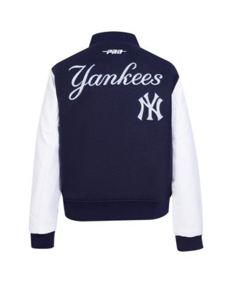 Женская шерстяная университетская куртка Pro Standard темно-синего цвета New York Yankees Game Day Classics