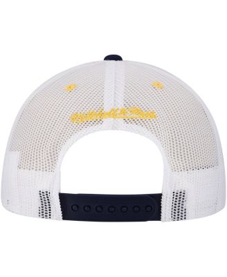 Мужская темно-синяя шляпа дальнобойщика Mitchell & Ness Milwaukee Brewers Sideline с регулируемой посадкой