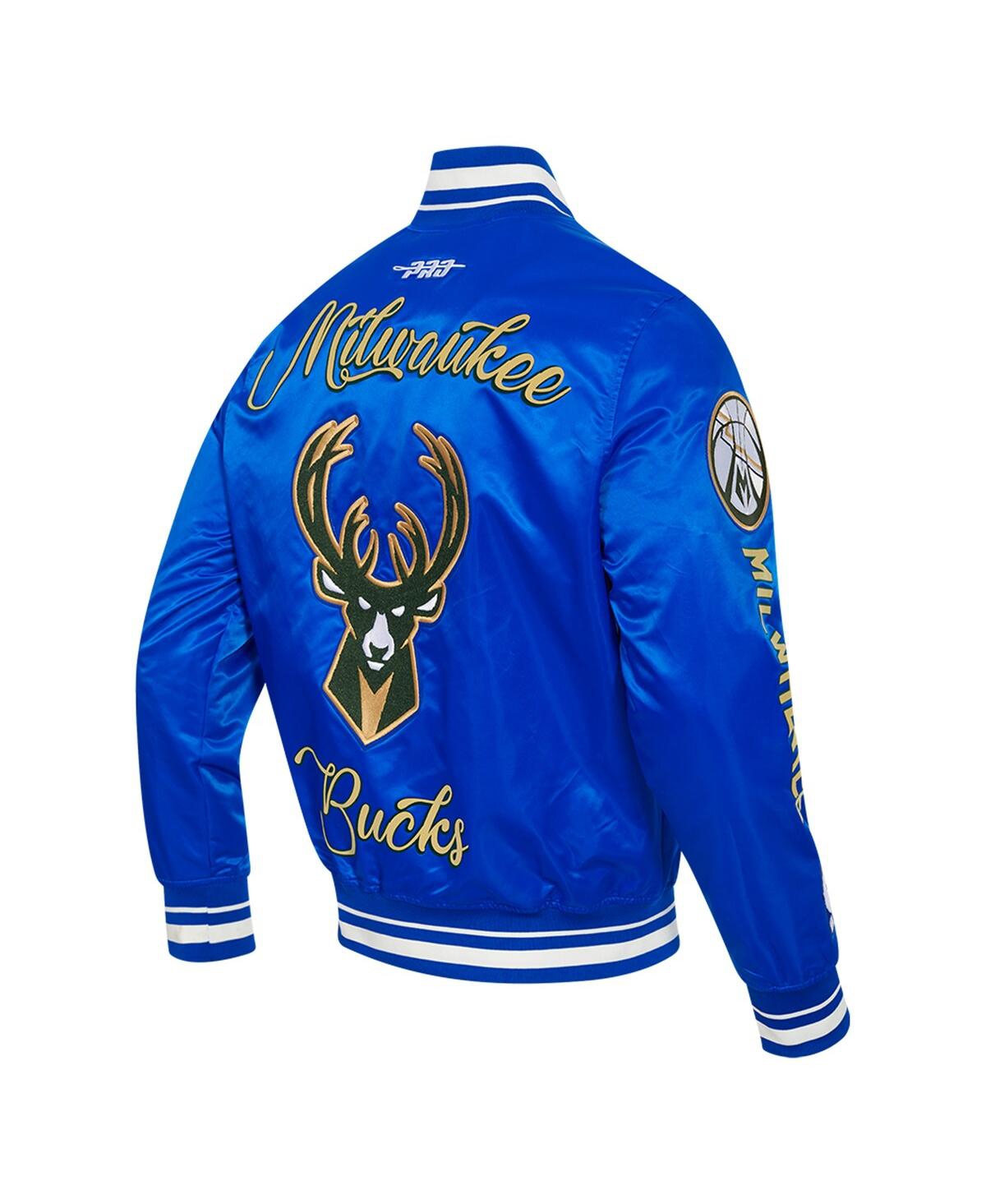 Pro Standard Men's Blue Milwaukee Bucks 2024/25 City Edition Chenille Applique Full-snap Satin Jacket In Blue