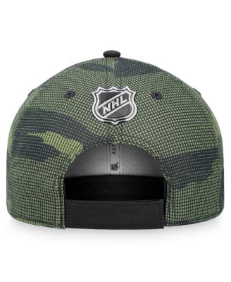 Мужская черная/камуфляжная кепка Fanatics Edmonton Oilers в стиле милитари с регулируемой степенью защиты