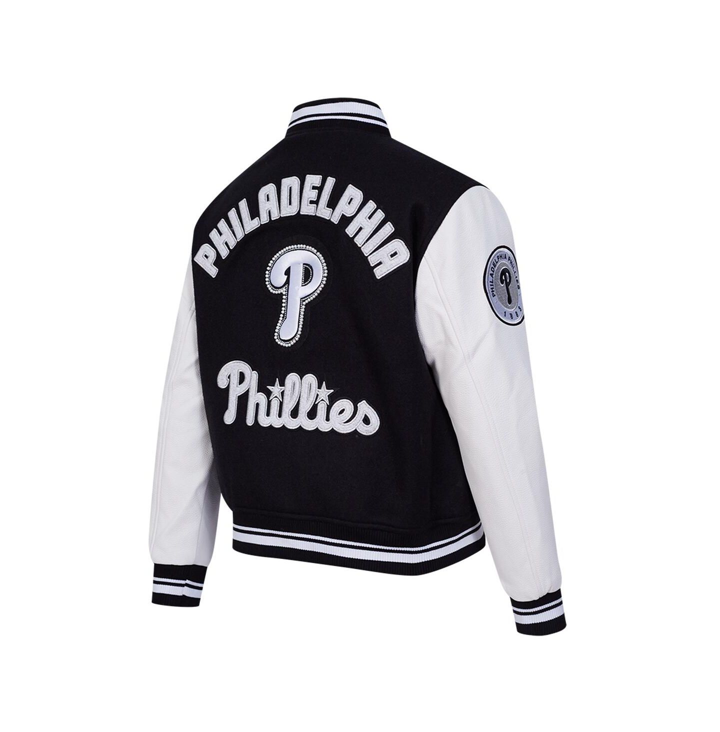 Женская куртка Pro Standard Black Philadelphia Phillies Rib Wool Full-Zip Varsity — фото 3