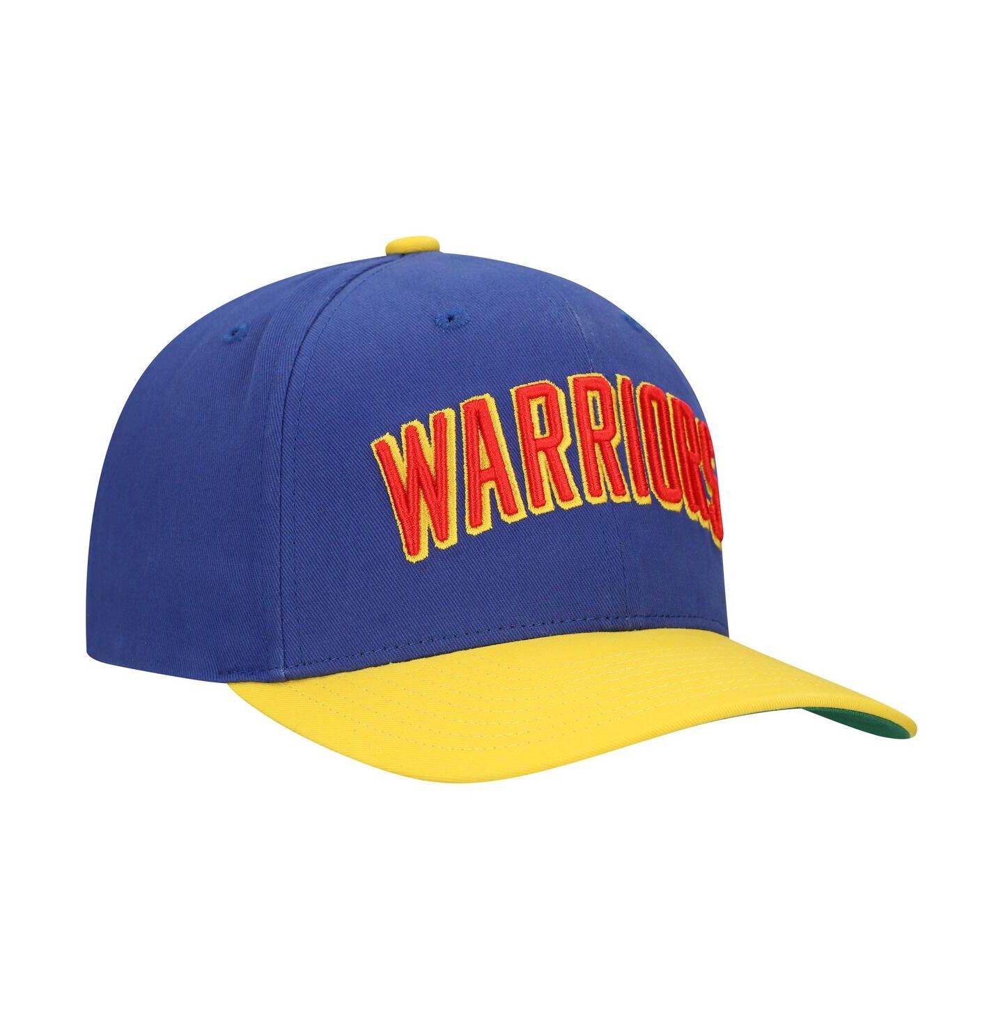 Мужская кепка Mitchell & Ness Royal/Gold Golden State Warriors Team Up Classic Edition Adjustable Hat — фото 3