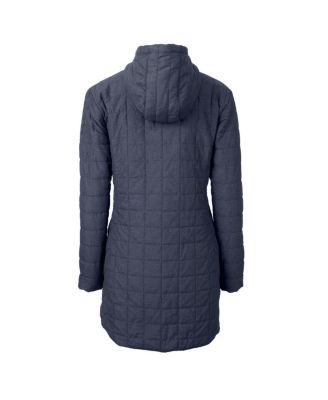 Women's Heather Navy West Virginia Mountaineers Vault Rainier PrimaLoft Eco Hooded Long Coat
