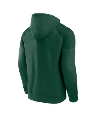 Мужская зеленая толстовка с капюшоном Fanatics Minnesota Wild, культовый пуловер реглан Defender