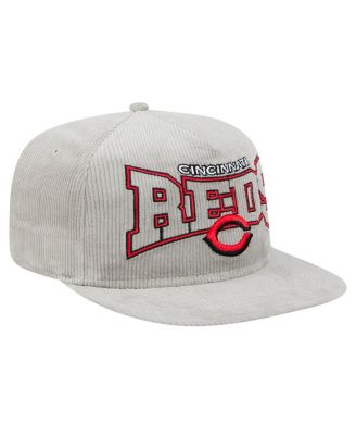 Men's Gray Cincinnati Reds Corduroy Golfer Snapback Hat