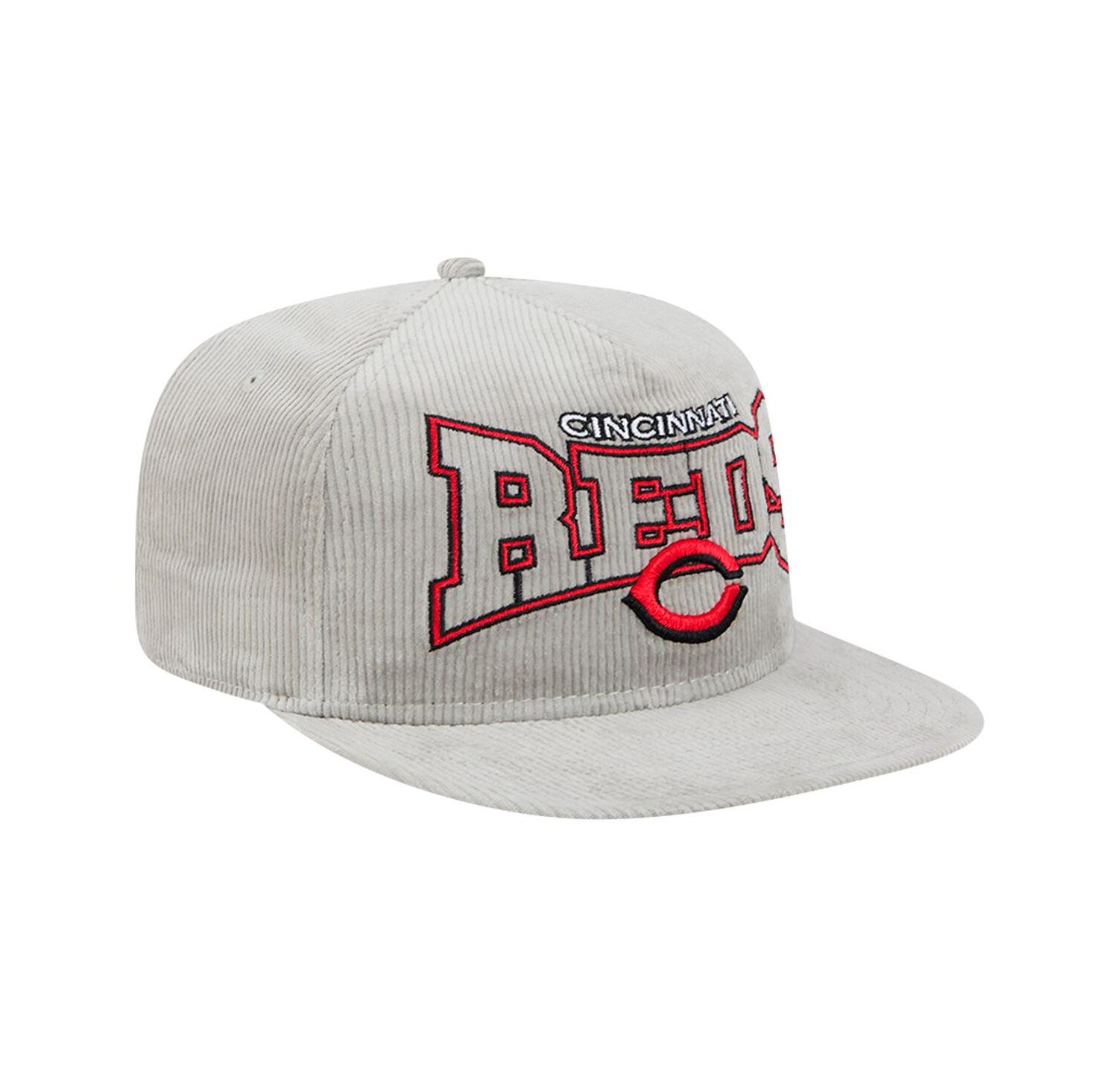 Men's Gray Cincinnati Reds Corduroy Golfer Snapback Hat