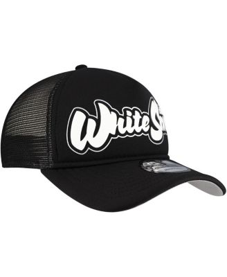 Men's Black Chicago White Sox Retro Bold A-Frame Trucker 9FORTY Adjustable Hat