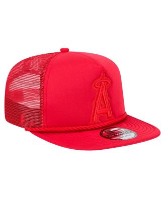 Men's Red Los Angeles Angels Tone Foam Meshback Golfer Snapback Hat