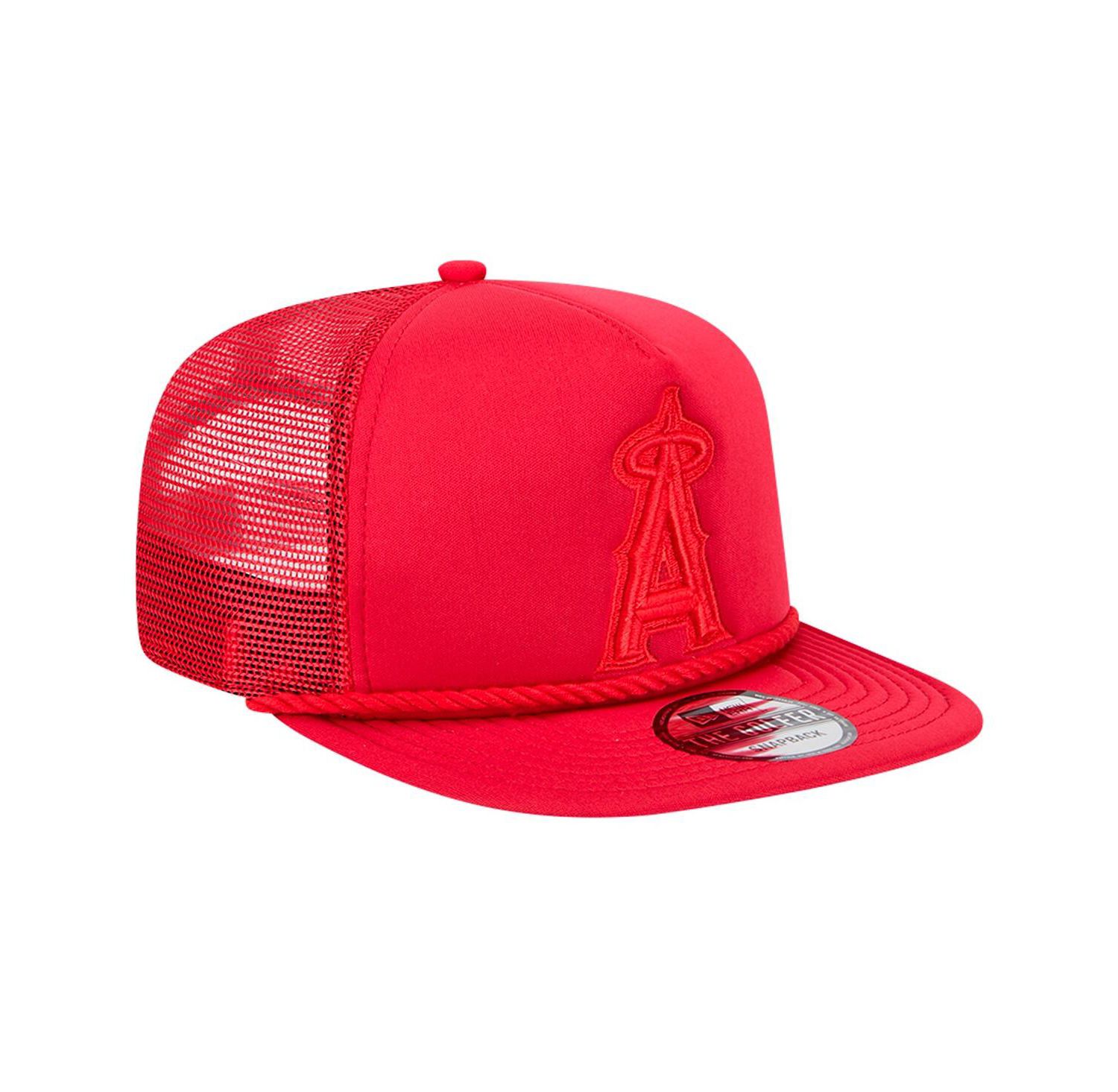 Men's Red Los Angeles Angels Tone Foam Meshback Golfer Snapback Hat