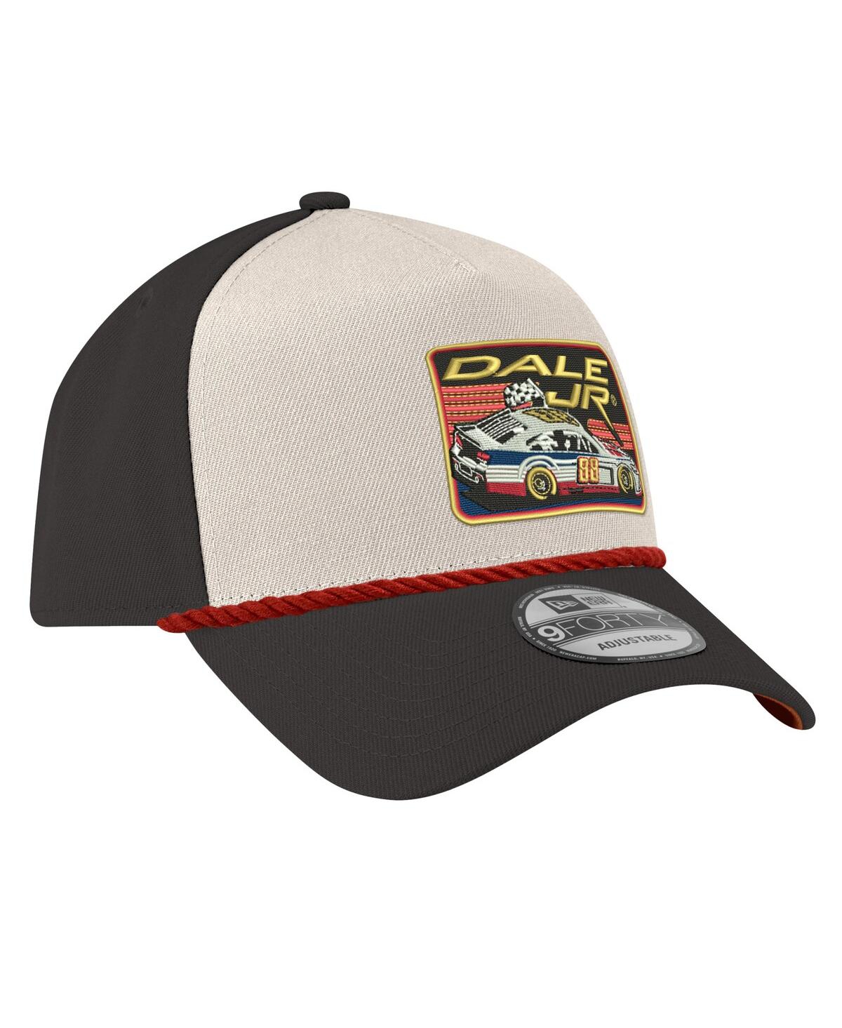 NEW ERA MEN'S STONE/BLACK DALE EARNHARDT JR. 9FORTY ROPE ADJUSTABLE HAT 